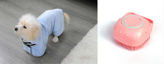Microfiber Quick-Drying Pet Absorbent Towel - Dog Bathrobe and Bath Towel for Dogs and Cats
