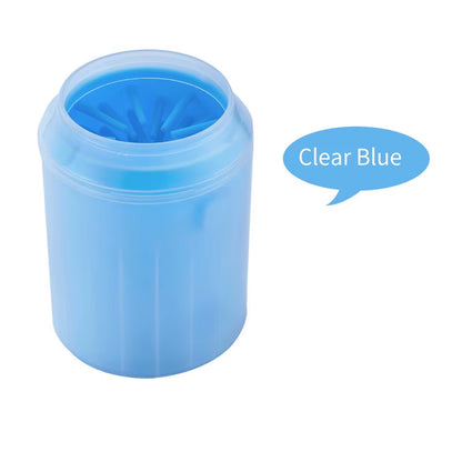 Portable Dog Paw Cleaner with Soft Silicone Combs and Foot Washing Bucket for Outdoor Use
