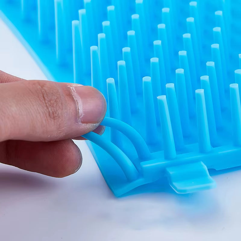 Portable Dog Paw Cleaner with Soft Silicone Combs and Foot Washing Bucket for Outdoor Use