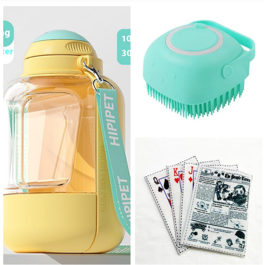 Silicone Bath & Deshedding Brush for Dogs & Cats