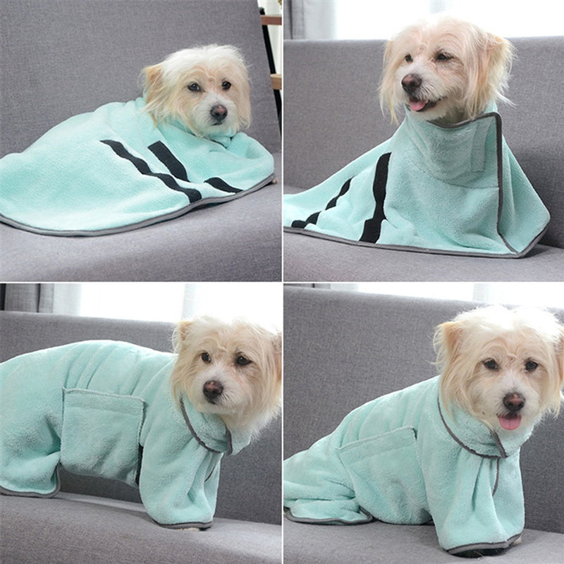 Microfiber Quick-Drying Pet Absorbent Towel - Dog Bathrobe and Bath Towel for Dogs and Cats