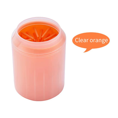 Portable Dog Paw Cleaner with Soft Silicone Combs and Foot Washing Bucket for Outdoor Use
