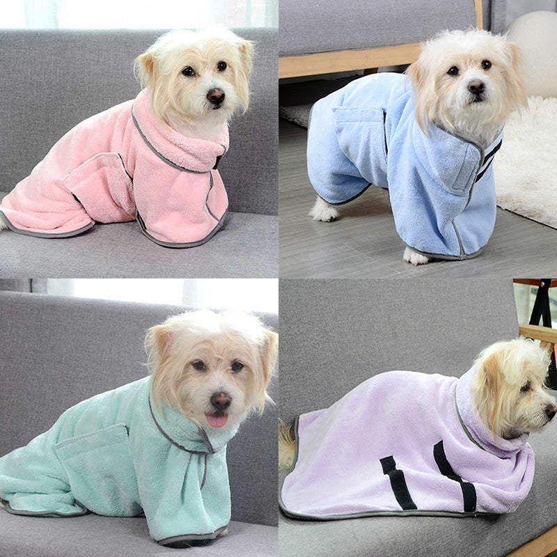 Microfiber Quick-Drying Pet Absorbent Towel - Dog Bathrobe and Bath Towel for Dogs and Cats