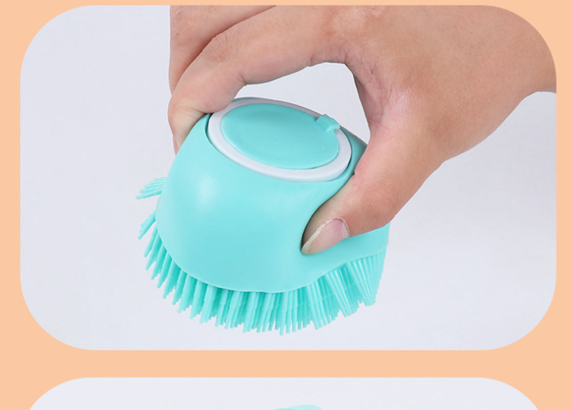 Silicone Bath & Deshedding Brush for Dogs & Cats