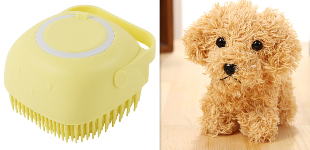 Silicone Bath & Deshedding Brush for Dogs & Cats