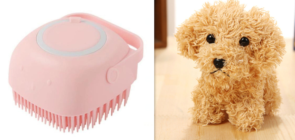Silicone Bath & Deshedding Brush for Dogs & Cats