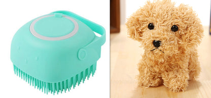 Silicone Bath & Deshedding Brush for Dogs & Cats