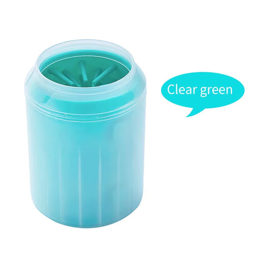 Portable Dog Paw Cleaner with Soft Silicone Combs and Foot Washing Bucket for Outdoor Use