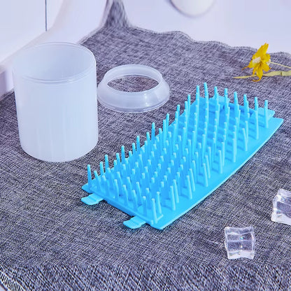 Portable Dog Paw Cleaner with Soft Silicone Combs and Foot Washing Bucket for Outdoor Use